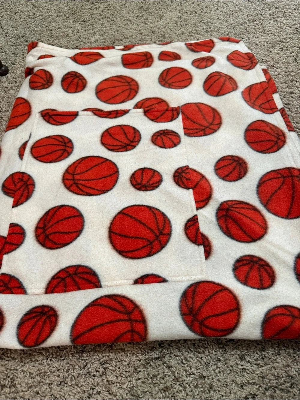Basketball Print Fleece Throw Blanket